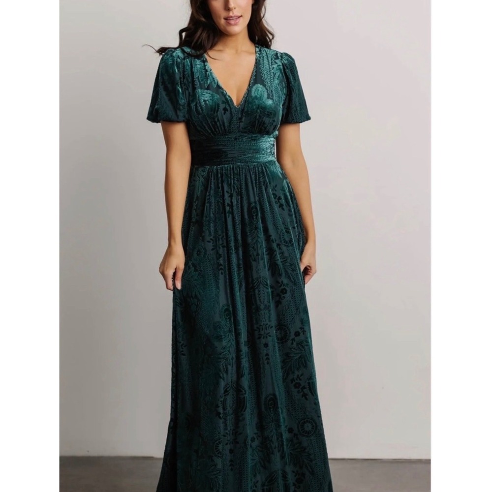 Baltic Born Leslie Green Burnout Velvet Maxi Dress 1XL Formal Wedding Romantic